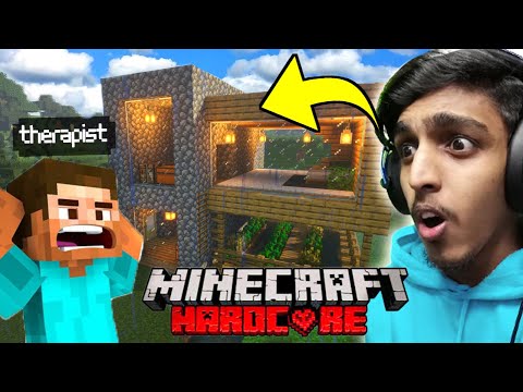 GAME THERAPIST - I Built a new MODERN House in MINECRAFT HARDCORE 😍🔥!!