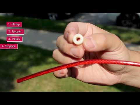 BV Pet 60 Feet Trolley System for Dog - Dog Trolley System for Outside Dog Runner for Yard