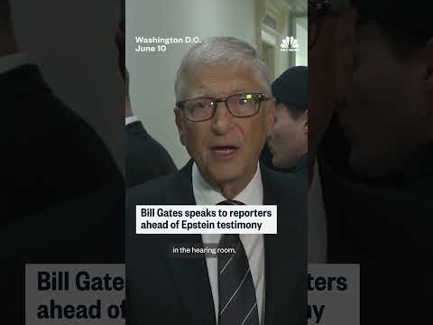 Bill Gates speaks to reporters ahead of Epstein testimony