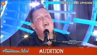 Noah Davis (Wig) sings AMAZING &quot;Stay&quot; &amp; Gets Hugs From Judges  Audition American Idol 2018 Episode 1