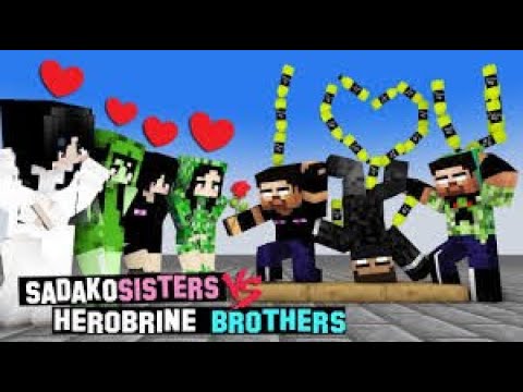 MONSTER SCHOOL    BOTTLE FLIP CHALLENGE  SADAKO SISTERS VS HEROBRINE BROTHERS   FUNNY ANIMATION