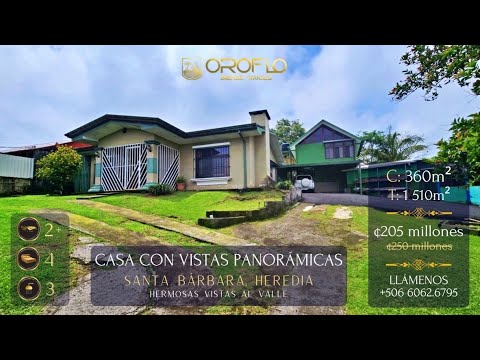 CASA CON VISTAS PANORÁMICA, SANTA BÁRBARA DE HEREDIA #40406ho