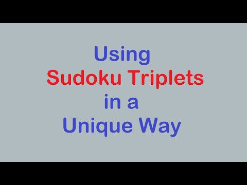 Sudoku Primer 270 - a Unique Thing About Triplets