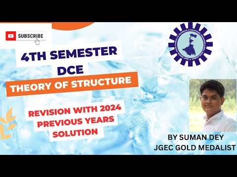 THEORY OF  STRUCTURE (CEPC 403) REVISION WITH 2024 QUESTION SOLUTION | WBSCTE | 4TH SEM