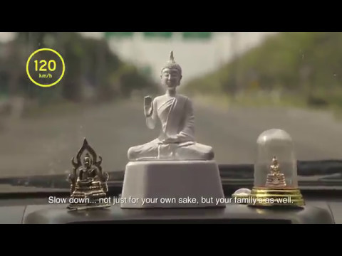 Thai Health Promotion Foundation - Speed Limit Monk Statue