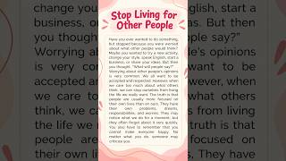 Stop Living for Other People #readingeanglish #english #education