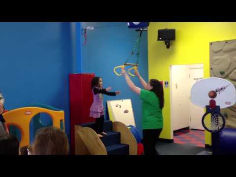 Elsa zip line at Emily's 5th Birthday