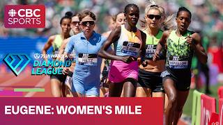 Women's mile race at Diamond League event ft Kenya's Faith Kipyegon in Eugene #diamondleague
