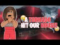 A TORNADO *HIT* Our HOUSE.. *AGAIN* | Roblox Bloxburg Family Roleplay | **WITH VOICE**