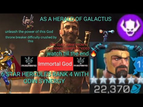 6 Star rank 4 hercules gameplay with Odin SYNERGY and as a herald of GALACTUS #mcoc | Mcoc |