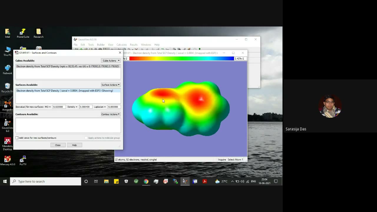 Electrostatic potential map using Gaussian