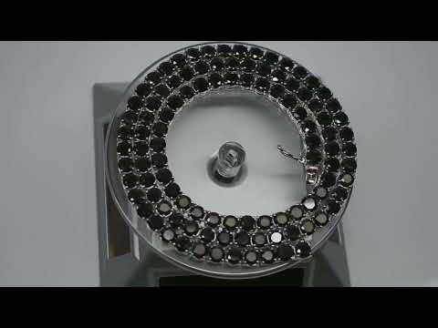 Black Diamond One Row Men's Designer Hip Hop Necklace 22" Inches Certified