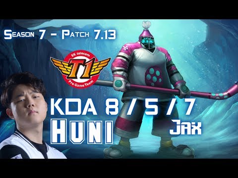 SKT T1 Huni JAX vs IRELIA Top - Patch 7.13 KR Ranked