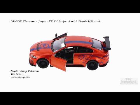 Металлическая машинка Kinsmart 1:38 «Jaguar XE SV Project 8 Livery Edition» KT5416DF, инерционная / Синий