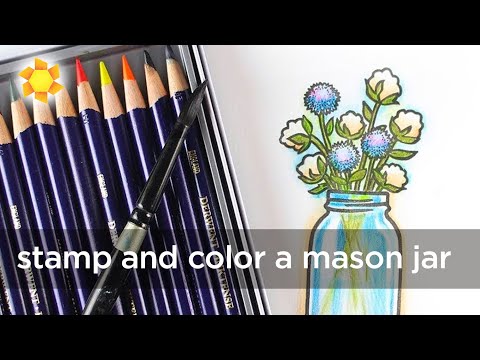 Simple Mason Jar - Inktense pencils