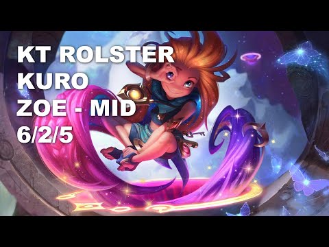 KT Rolster Kuro Mid Zoe vs Lucian - KR Challenger Rank Game