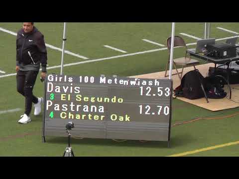 2018 CIF SS Div 3 Prelims Girls 100m Dash Heat 2