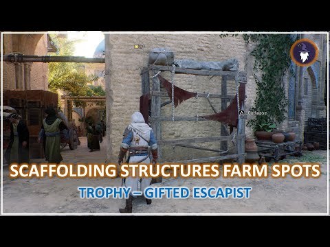 ASSASSIN'S CREED MIRAGE | WOODEN SCAFFOLDING STRUCTURES FARMING ROUTE - TROPHY: GIFTED ESCAPIST