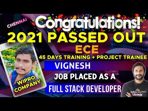 Congrats Vignesh - Wishes from Kaashiv InfoTech - Job Placement - Full Stack Developer