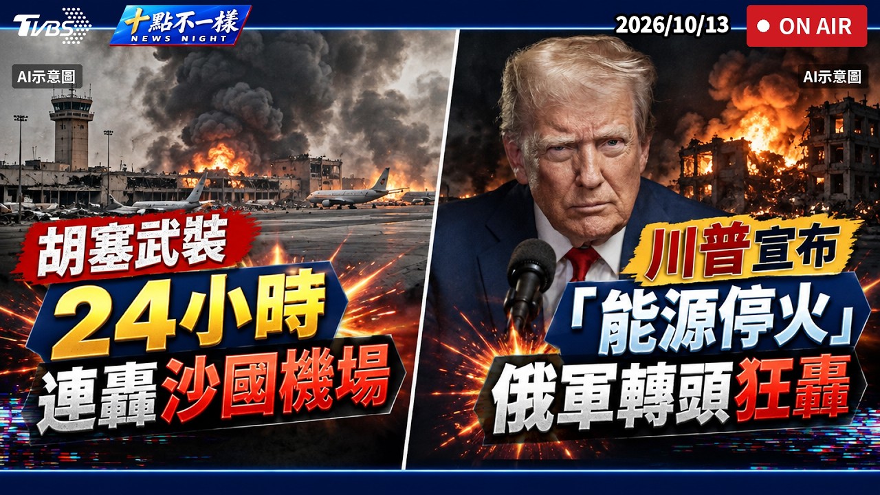 【1013 十點不一樣LIVE】胡塞武裝24小時內連轟沙國機場 川普宣布"能源停火" 俄軍轉頭狂轟