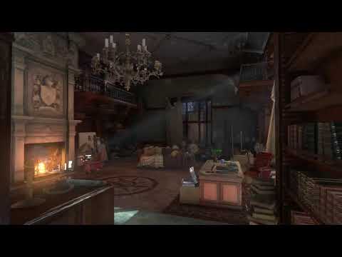 Rise Of The Tomb Rider Ambient - Rainy Night in Croft Manor Libary