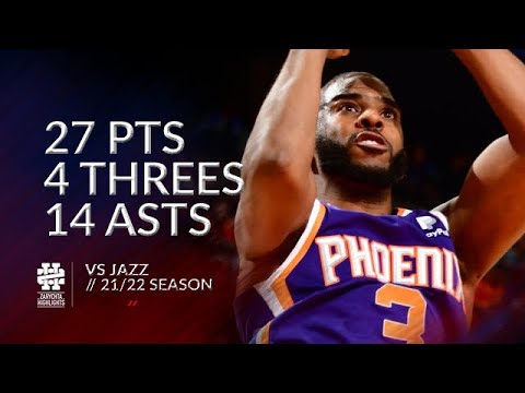 Chris Paul 27 pts 4 threes 14 asts vs Jazz 21/22 season