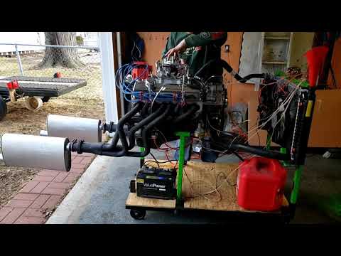 Budget 350 small block build. First start.