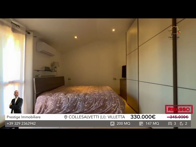 collesALVETTI (LI): VILLETTA LIBERA SU TRE LATI - 147 MQ SU PIU’ LIVELLI CON 200 MQ DI GIARDINO E GARAGE