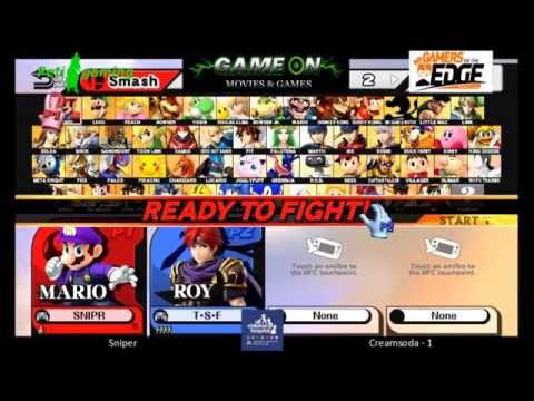 GoTE Smash weekly 1 Sniper (Ryu) vs Creamsoda (Roy, Ike) SSB4
