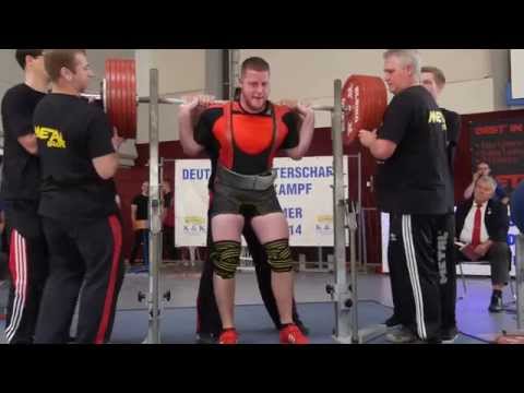 Dominik Pahl (TV Papenburg) Kniebeugen 2.V.: 340 kg DR - 2014 DM KDK Junioren