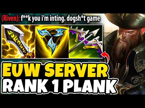 Rank 1 Gangplank Plays On EUW Server... IT'S SO TOXIC OMG!?