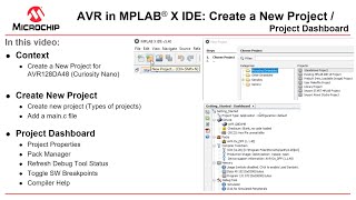 Getting Started with AVR® in MPLAB® X IDE | Create a New Project/Project Dashboard