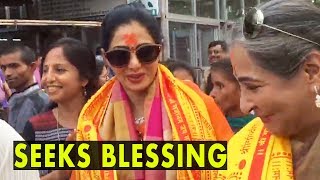 Sridevi Seeks Blessing For Her Movie MOM At Siddhivinayak Temple,