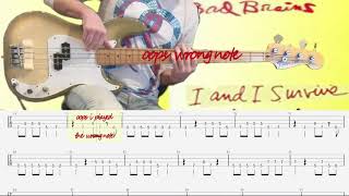 I and I survive- bad brains- bass playalong with tabs