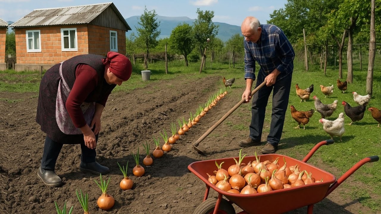 Country Life Vlog Live – Secrets of Planting Onions with Grandma and Grandpa