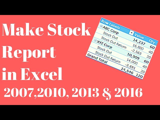make stock inventory report in excel myelesson org