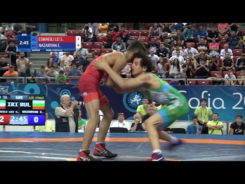 1/2 GR - 51 kg: S. ESMAEILI LEI (IRI) v. E. NAZARYAN (BUL)