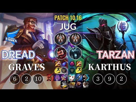 AF Dread Graves vs Tarzan Karthus Jungle - KR Patch 10.16