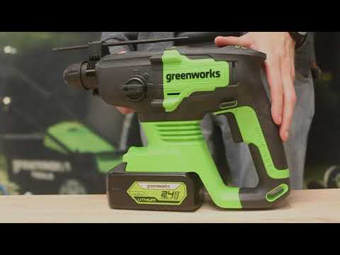 Миниатюра изображения товара Перфоратор Greenworks GD24SDS2 бесщеточный 2Дж 24V / 3803007 (без АКБ и ЗУ)