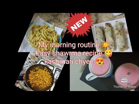 How to make Chicken shawarma easy recipe#homemaderecipe  #morning routine#daily vloging #Pink tea