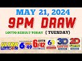 Lotto Result Today 9pm draw May 21, 2024 6/58 6/49 6/42 6D Swertres Ez2 PCSO#lotto