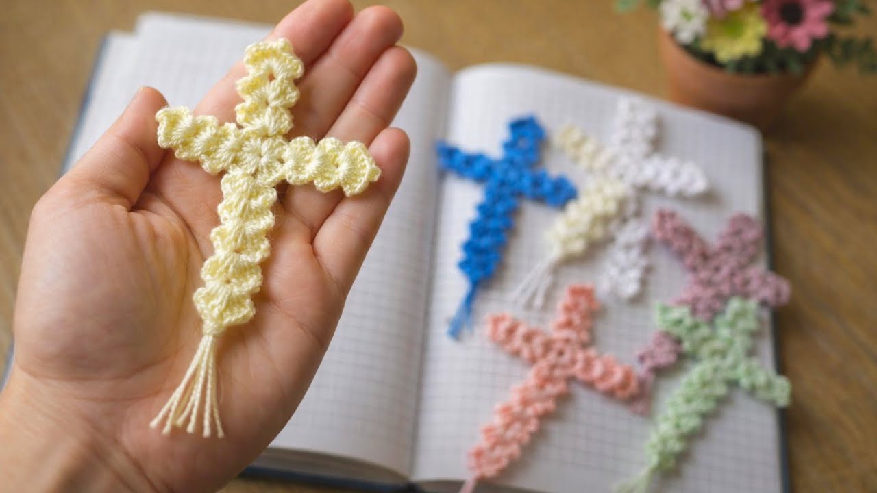 ✨💯 Crochet Cross Bookmark Tutorial for BEGINNERS 💯 Super EASY Crochet Bookmark Pattern ✅