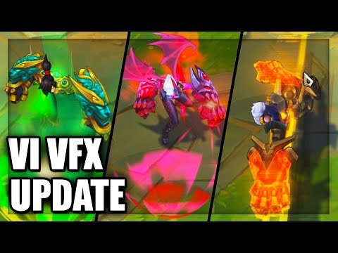 All Vi Skins Visual Effects Update (VFX) 2018 - League of Legends