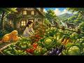 Simple Farm Life Young Girl Growing Harvesting Vegetables
