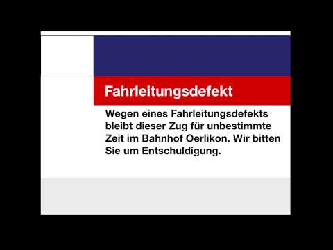 SBB Ansage (DZIA) - Fahrleitungsdefekt - Zug bleibt in Oerlikon