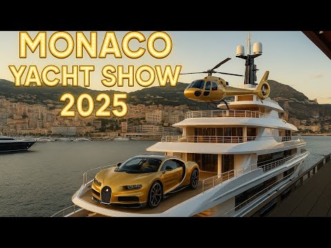 💎 Monaco Yacht Show 2025: Superyacht, Gold Bugatti & Helicopter Luxury! 🚤🚁✨
