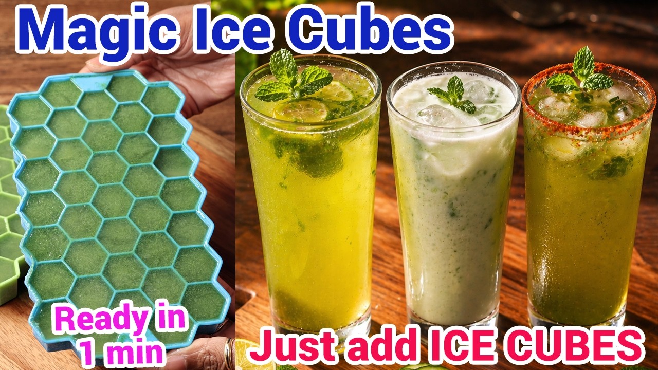 Summer Special Magic Ice Cubes - 3 in 1 Magic Ice Cubes | 3 Easy Drinks Recipe - Quick Summer Drinks