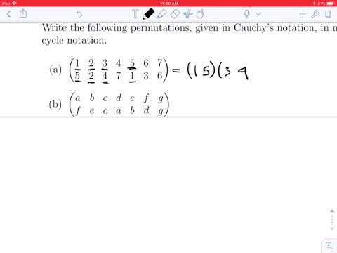 Permutations: Cauchy Notation to Cycle Notation
