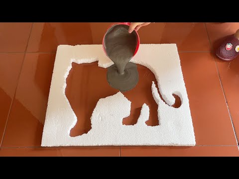 Unique Creation From Cement And Styrofoam . Techniques Of Making A Coffee Table - Flower Pots  .