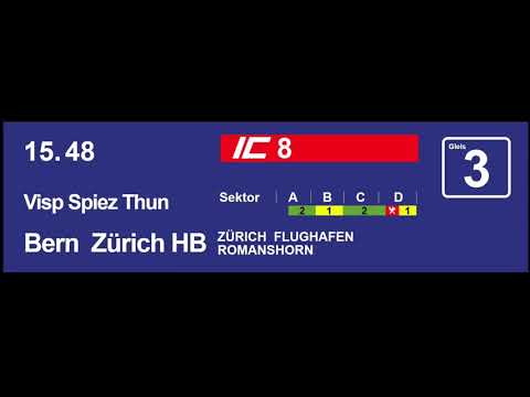 SBB Ansage IC 8 nach Bern Zürich Romanshorn in Brig